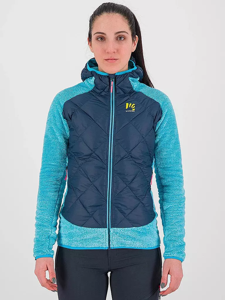 KARPOS | Damen Iso Hybridjacke Marmarole Hoodie | Blu scuro
