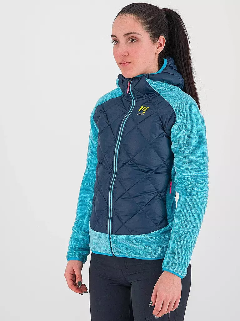KARPOS | Damen Iso Hybridjacke Marmarole Hoodie | Blu scuro