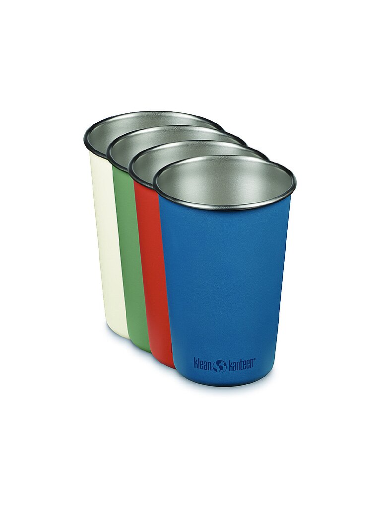 Bicchiere in acciaio inox Pint Cup Partake 473ml Set da 4 multicolore