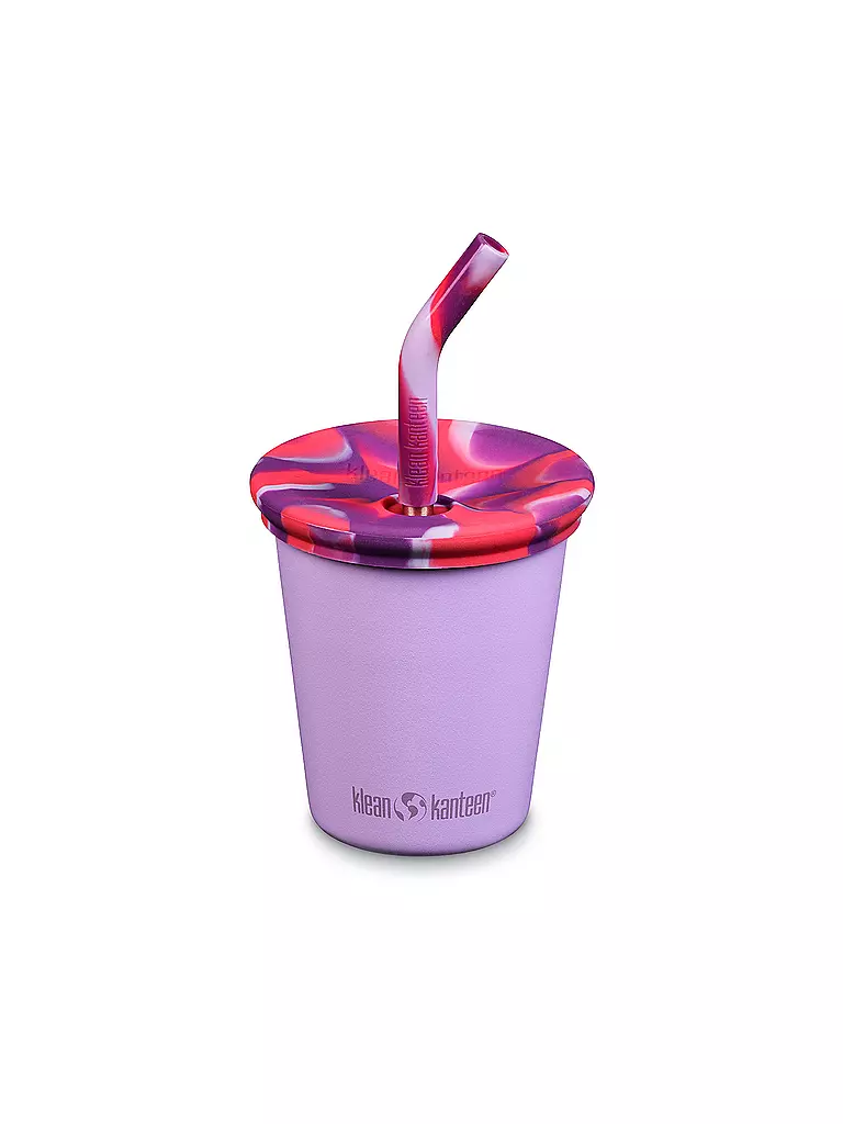KLEAN KANTEEN | Bicchiere in acciaio inox Kid Cup 296ml con coperchio e cannuccia | Lilla