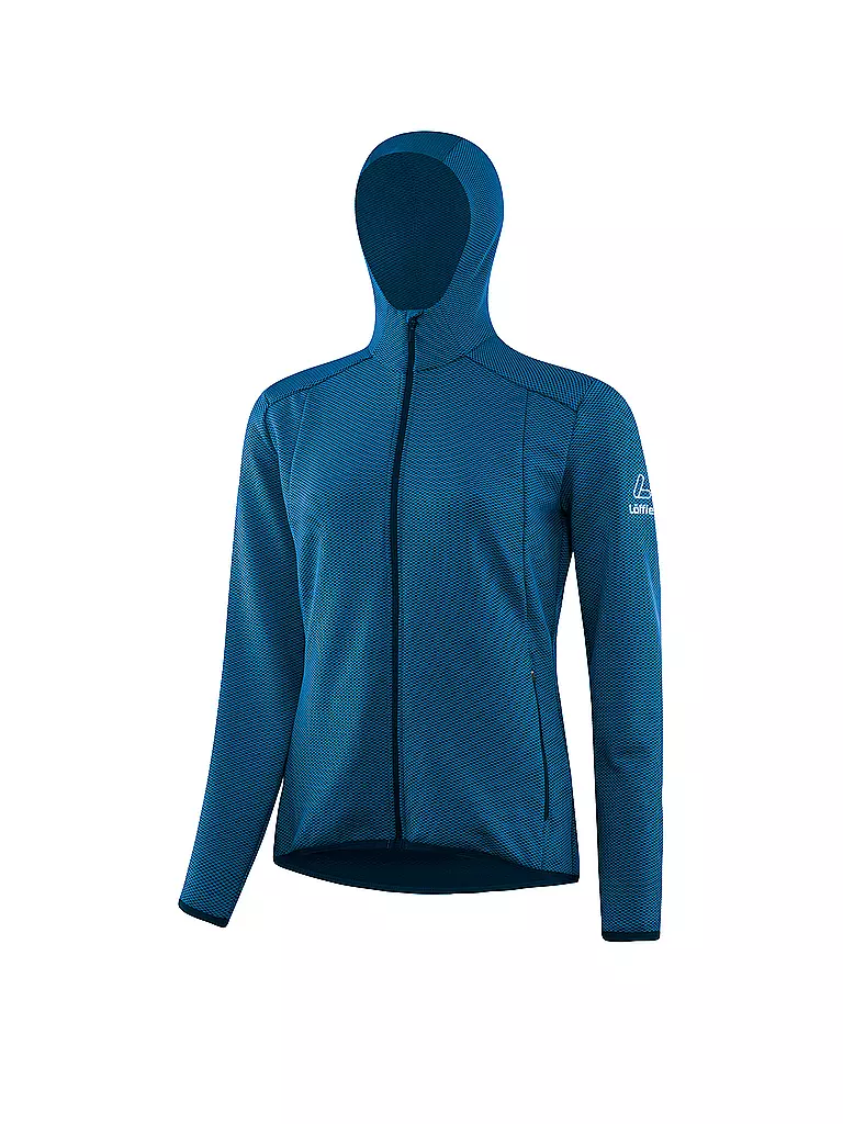 LÖFFLER | Damen Laufhoodie transtex® 3D Cube FZ | Blu