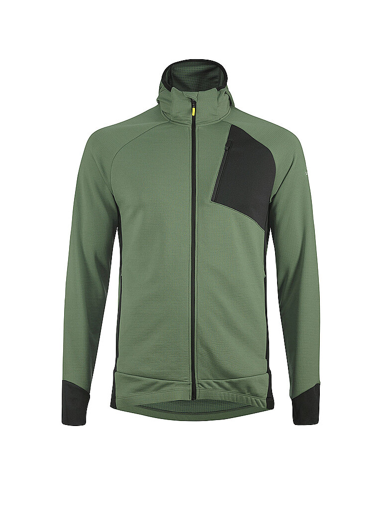 Löffler Giacca in pile da sci di fondo da uomo Tech-Merino Hoodie oliva 56