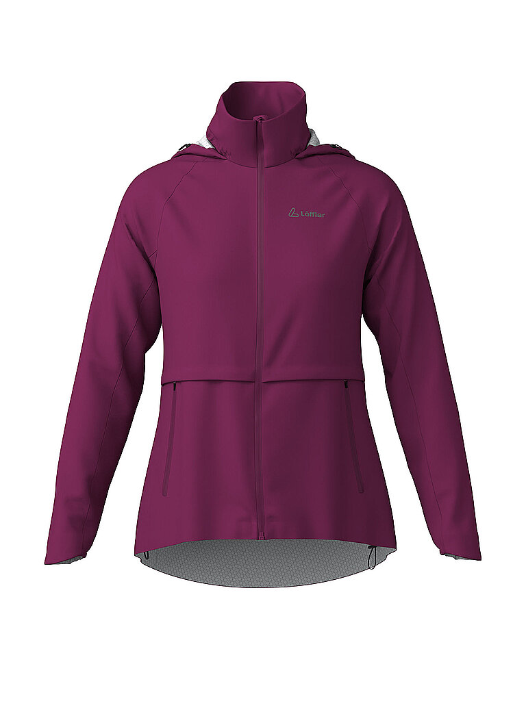 Löffler Giacca da ciclismo da donna WPM Pocked CF Hoodie rosso scuro 46