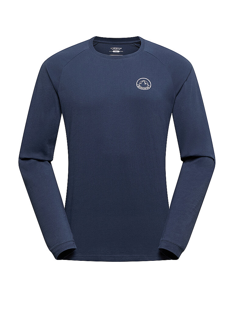 Maglietta da arrampicata da uomo con logo circolare blu XL
