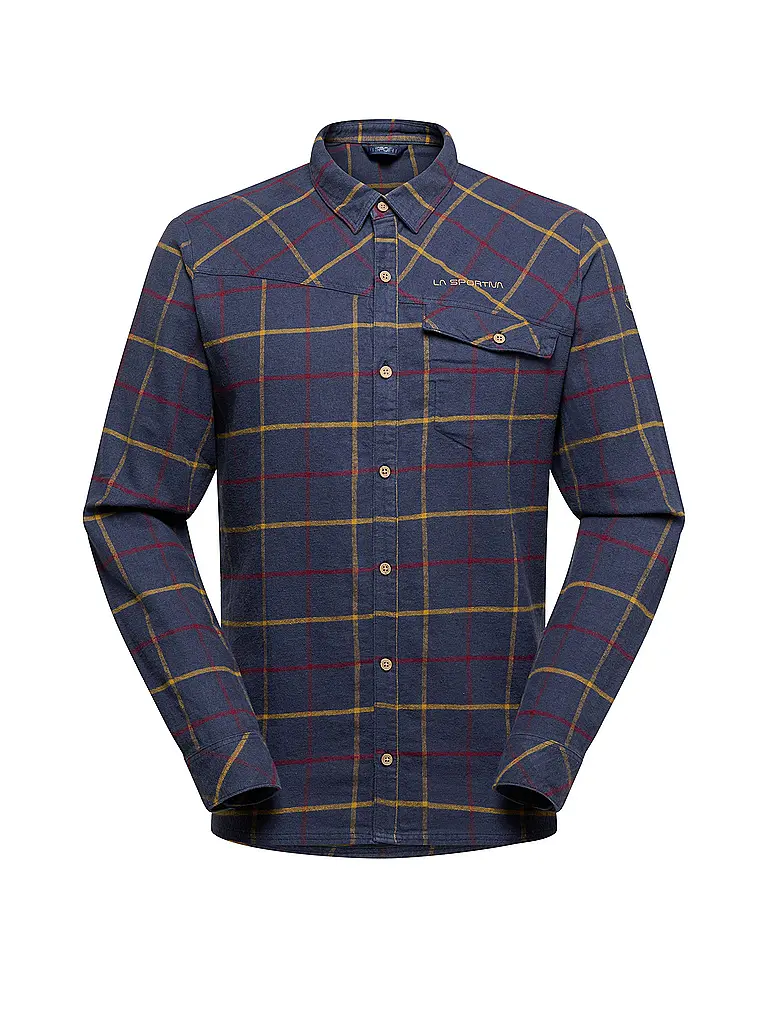 LA SPORTIVA | Camicia da arrampicata da uomo Rambler Flannel | Blu scuro