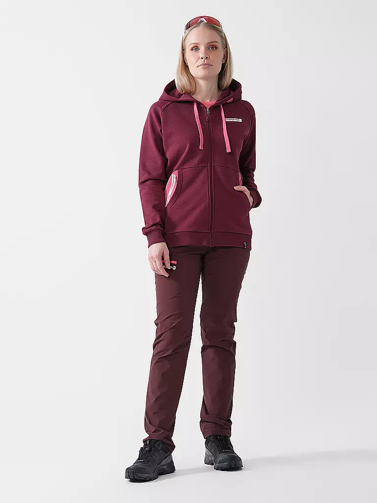 LA SPORTIVA | Giacca in pile da donna Kaos Hoodie | Rosso scuro