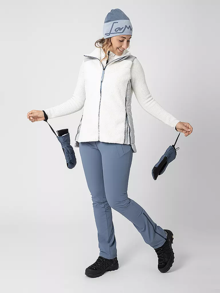 LAMUNT | Gilet ibrido da donna Sophia Cozy con cappuccio | Bianco