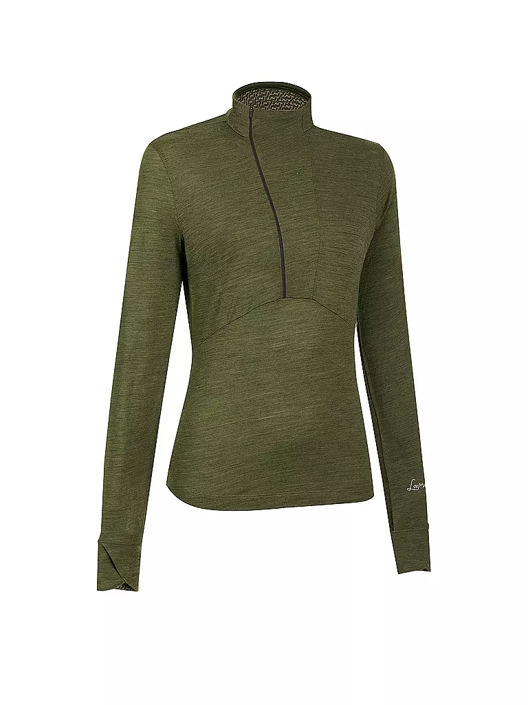 LAMUNT | Zipshirt funzionale da donna Alexandra | Verde scuro