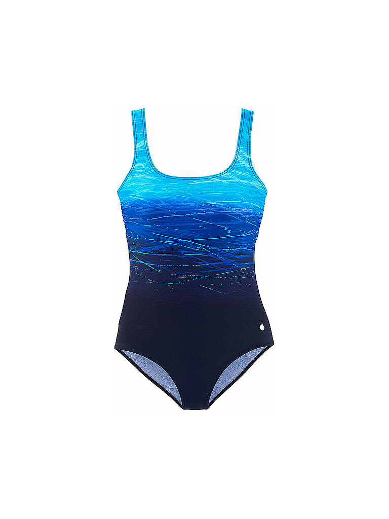 Costume da bagno da donna con stampa batik ed effetto modellante blu 44C