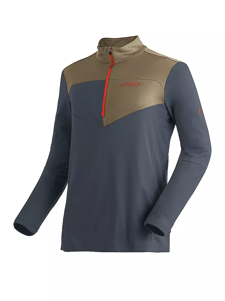 MAIER SPORTS | Zipshirt intimo da uomo Felian | Marrone chiaro