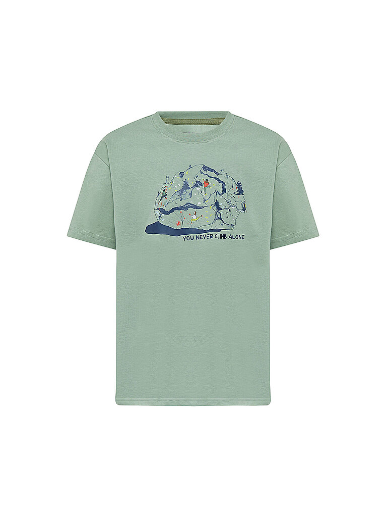 T-shirt da bambino Base Climbing verde chiaro 140