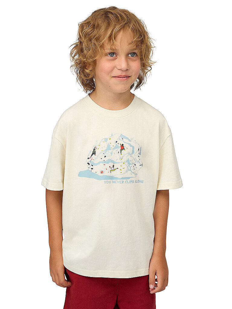 T-Shirt Base Climbing per bambini bianco 152