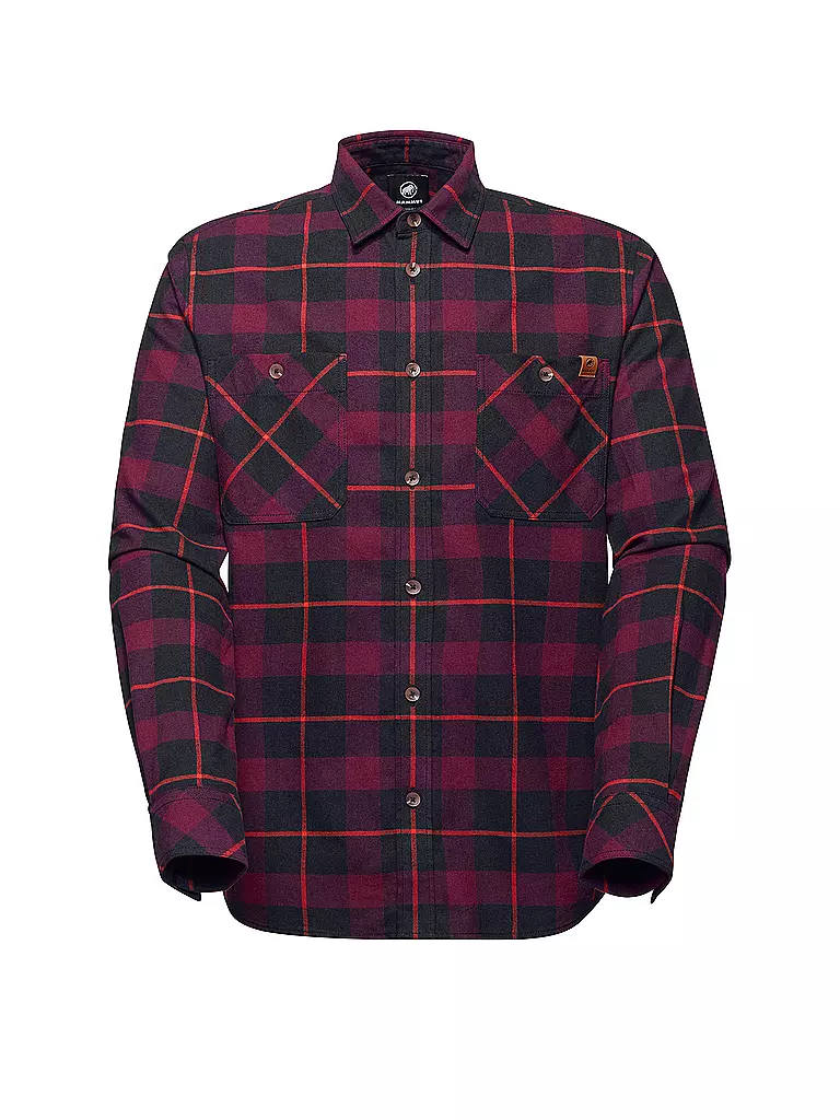 MAMMUT | Camicia funzionale da uomo Alvra | Rosso scuro