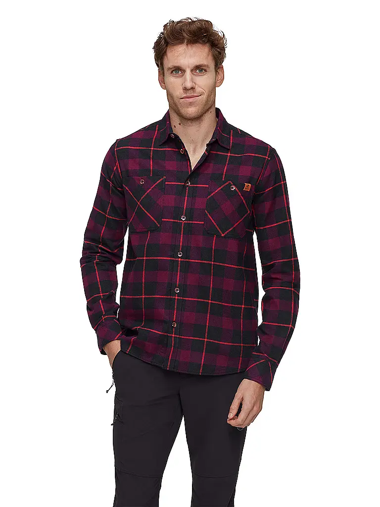 MAMMUT | Camicia funzionale da uomo Alvra | Rosso scuro