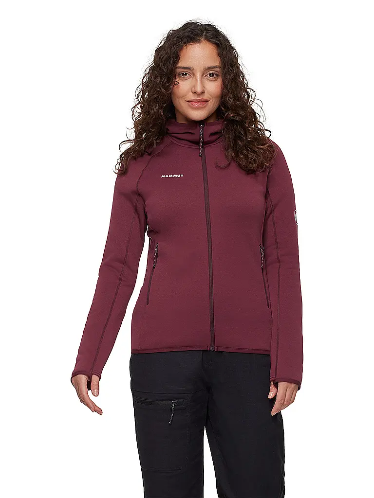 MAMMUT | Giacca in pile da donna Aconcagua Light ML con cappuccio | Rosso scuro