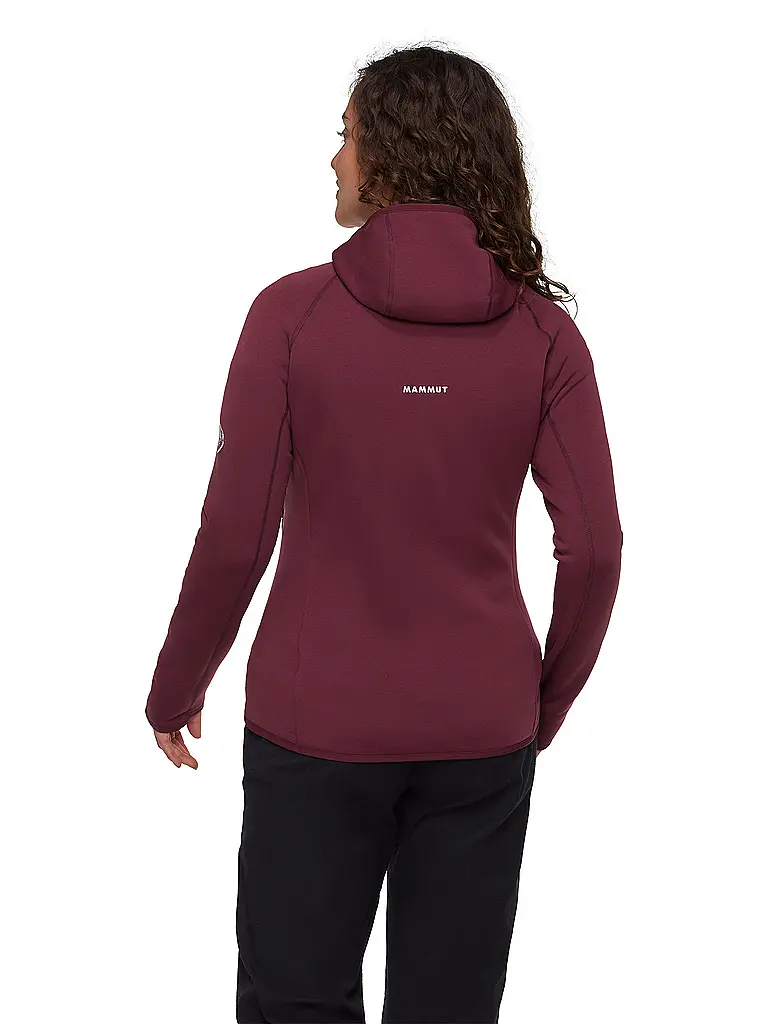 MAMMUT | Giacca in pile da donna Aconcagua Light ML con cappuccio | Rosso scuro