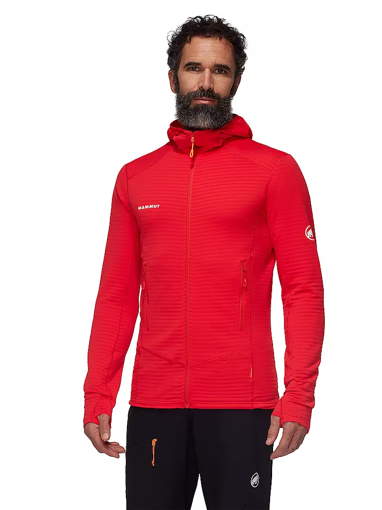 MAMMUT | Giacca in pile da uomo Taiss Light ML con cappuccio | Rosso