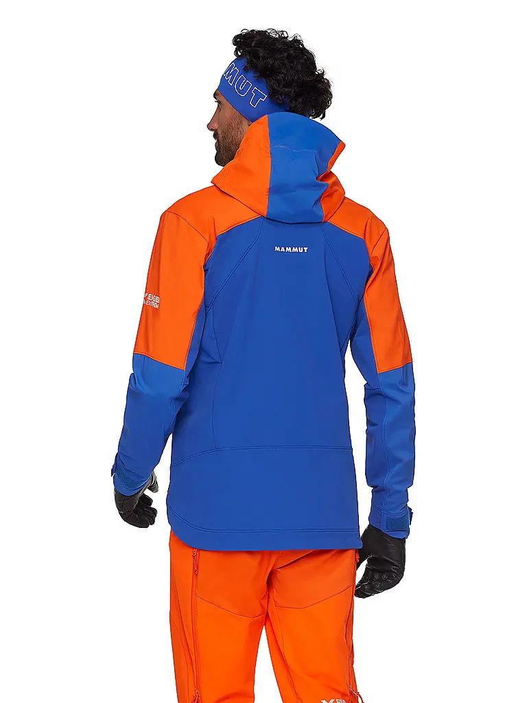 MAMMUT | Giacca softshell da uomo per alpinismo Eiger Nordwand Pro con cappuccio | Blu