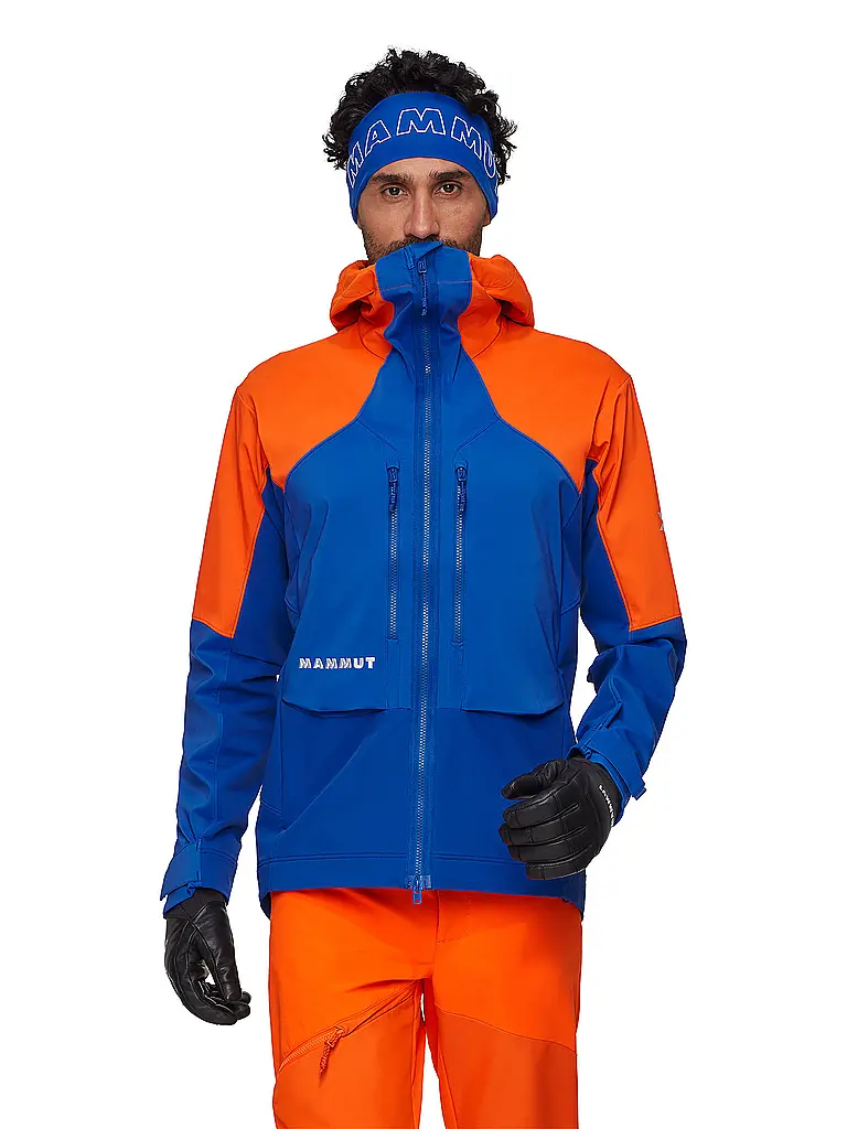 MAMMUT | Giacca softshell da uomo per alpinismo Eiger Nordwand Pro con cappuccio | Blu