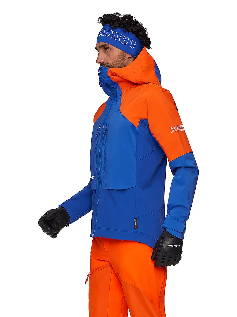 MAMMUT | Giacca softshell da uomo per alpinismo Eiger Nordwand Pro con cappuccio | Blu