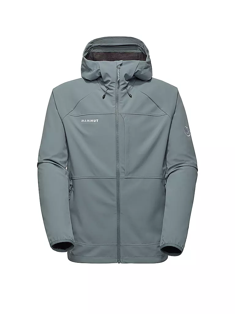 MAMMUT | Giacca softshell da uomo Ultimate Comfort con cappuccio | Argento