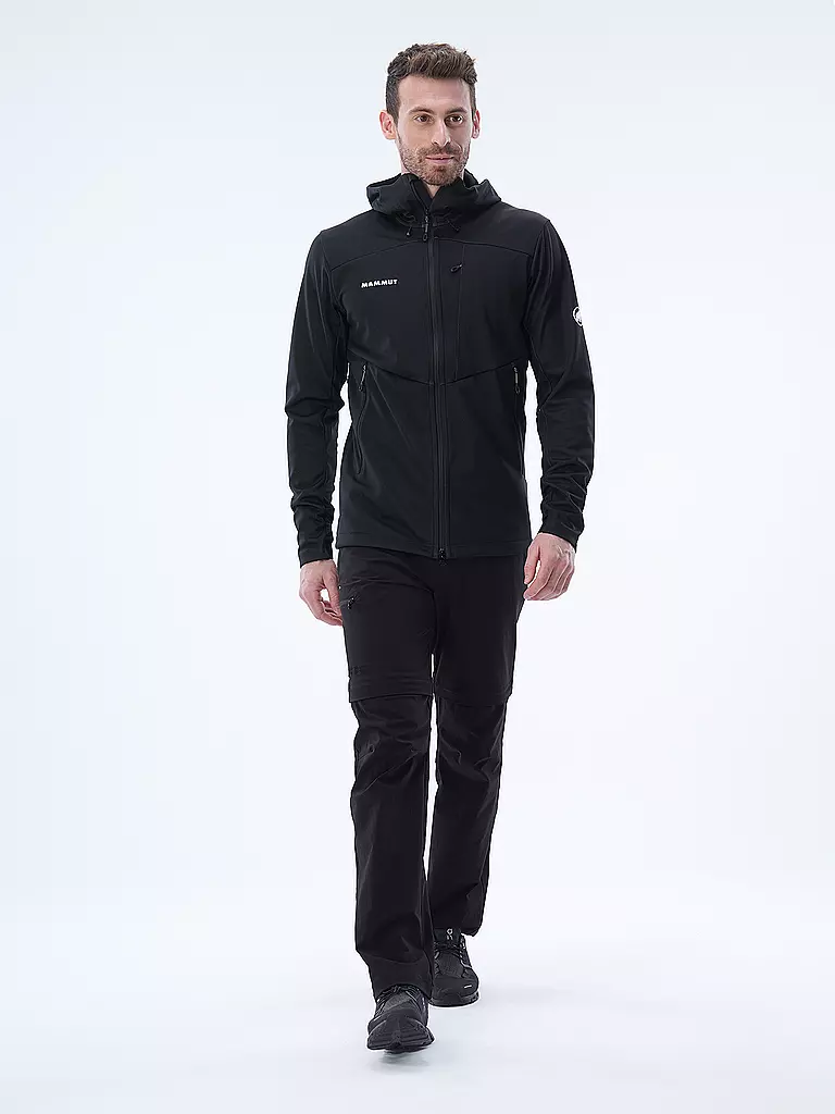 MAMMUT | Giacca softshell da uomo Ultimate VII con cappuccio | Nero