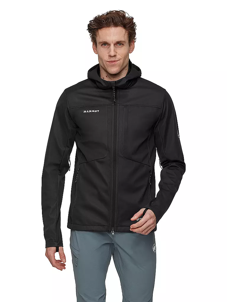 MAMMUT | Giacca softshell da uomo Ultimate VIII con cappuccio | Nero