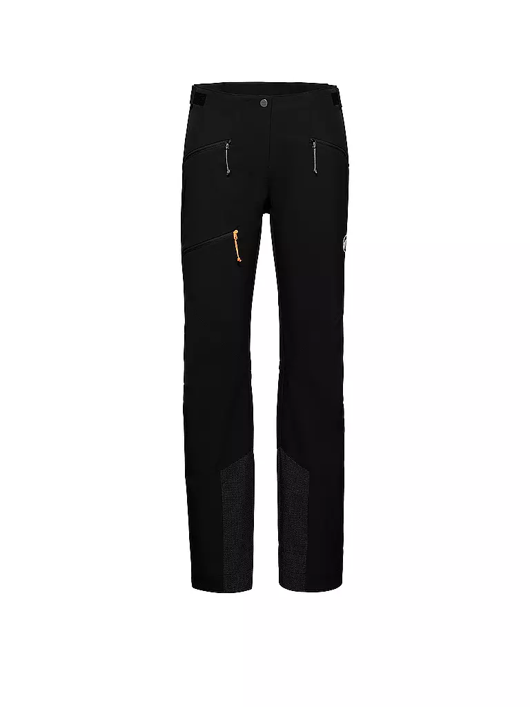 MAMMUT | Pantaloni softshell da turismo da donna Taiss Guide con ghetta antineve | Nero