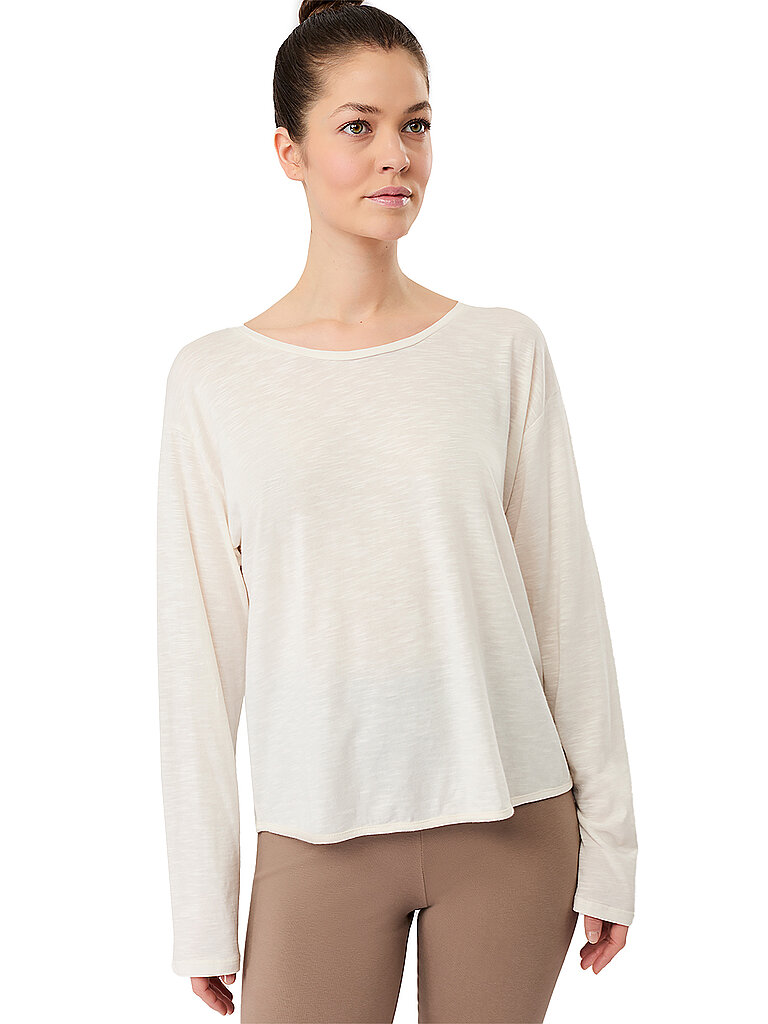 Yogashirt da donna con schiena scoperta bianco L