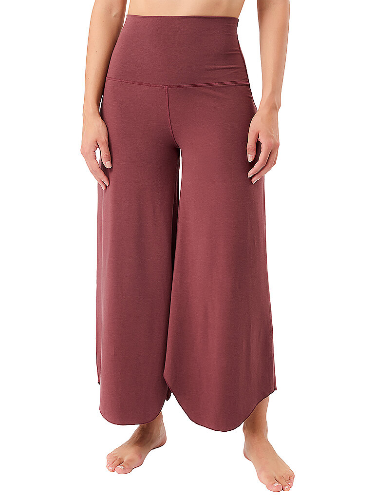 Pantaloni da yoga da donna Roll Over Tulip rosso scuro XL