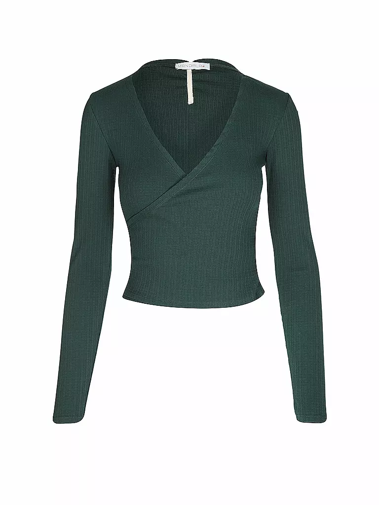 MANDALA | Damen Wickelweste Wrap Claire | Verde scuro