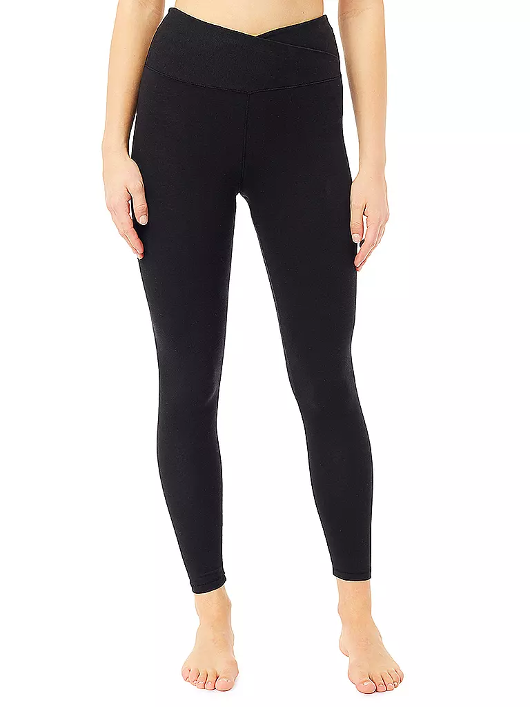 MANDALA | Damen Yoga Tight High Rise Wrap | Nero