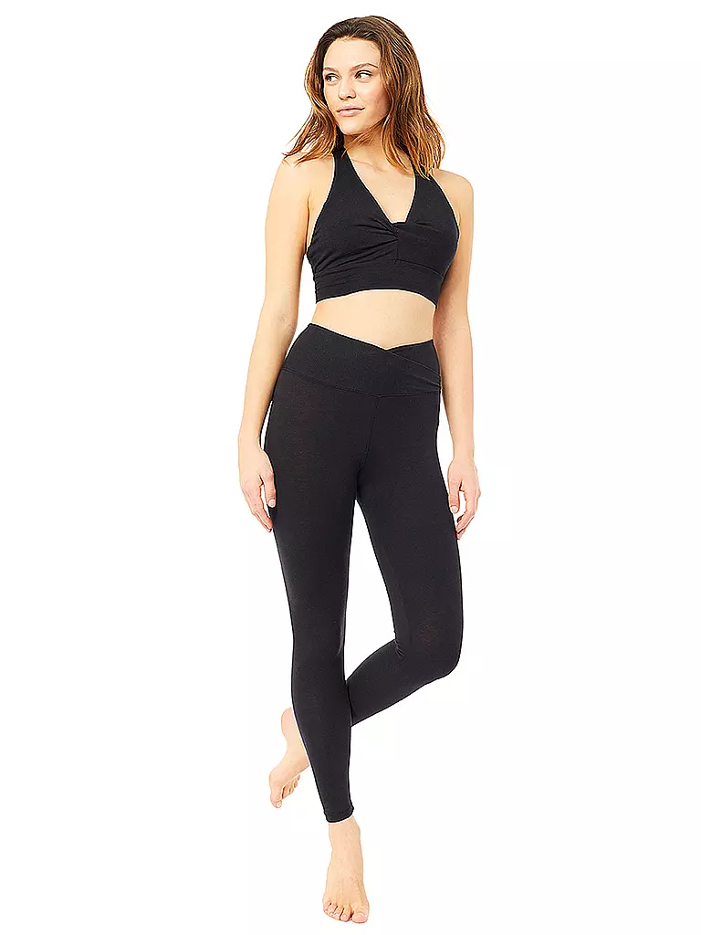 MANDALA | Damen Yoga Tight High Rise Wrap | Nero