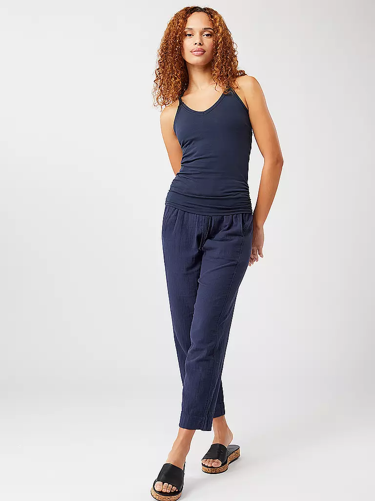 MANDALA | Damen Yogahose Mousselin | Blu scuro