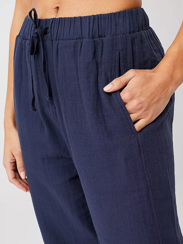 MANDALA | Damen Yogahose Mousselin | Blu scuro