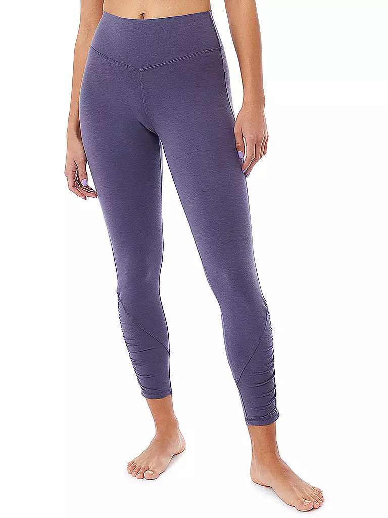 MANDALA | Damen Yogatight Cropped Ruffled | Lilla