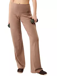 MANDALA | Pantaloni da yoga da donna a gamba larga | Marrone chiaro