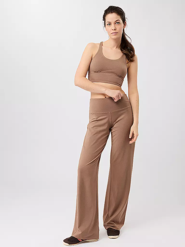 MANDALA | Pantaloni da yoga da donna a gamba larga | Marrone chiaro