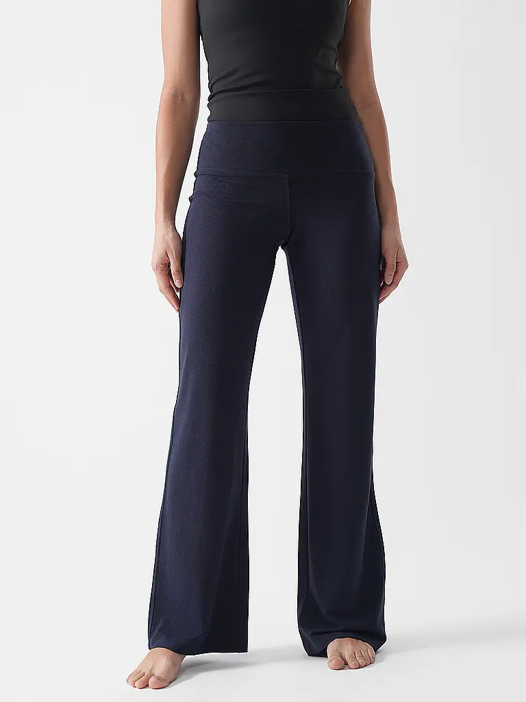 MANDALA | Pantaloni da yoga da donna a gamba larga | Blu scuro