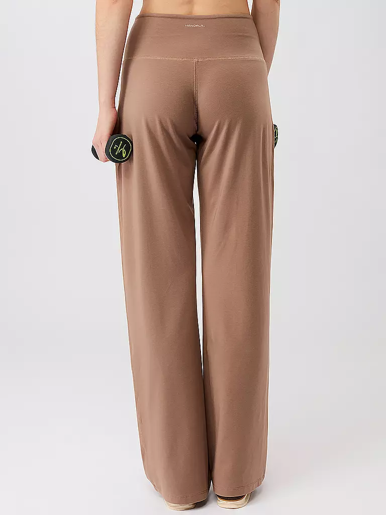 MANDALA | Pantaloni da yoga da donna a gamba larga | Marrone chiaro