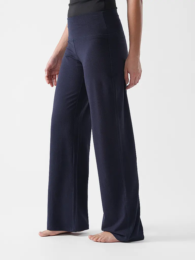 MANDALA | Pantaloni da yoga da donna a gamba larga | Blu scuro