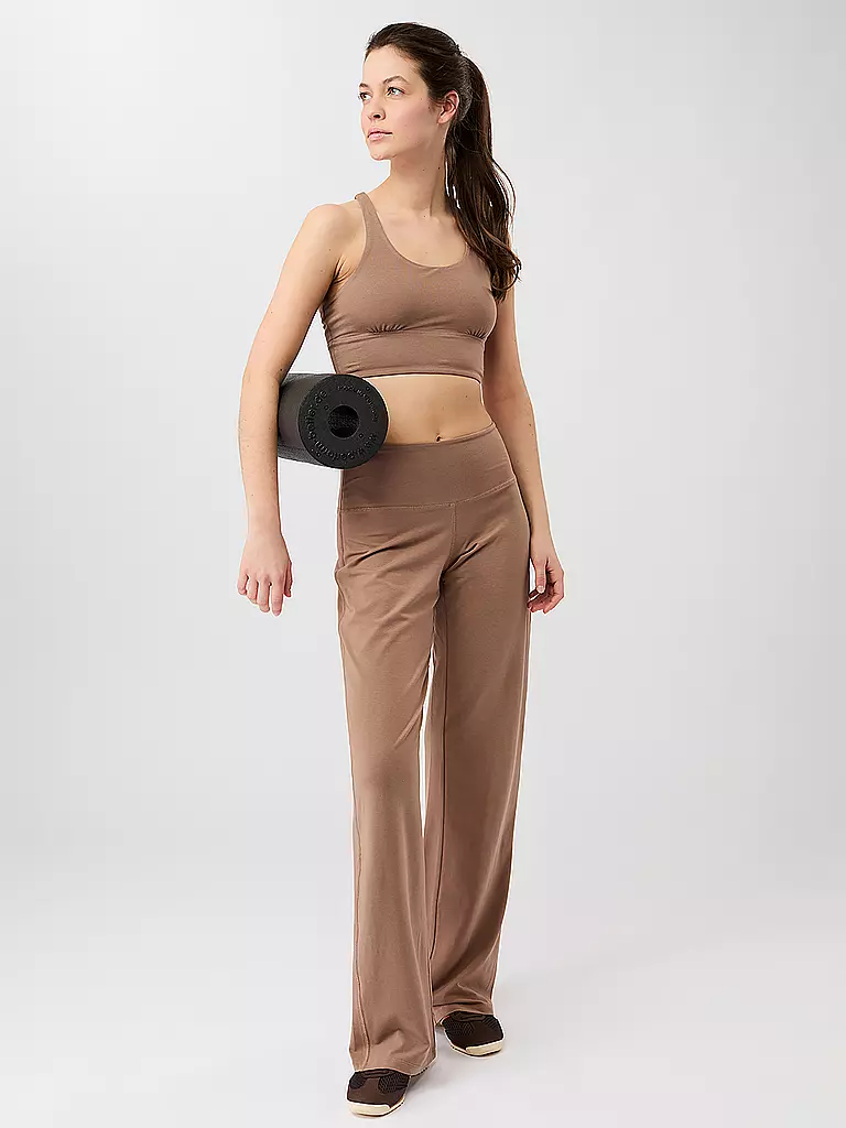 MANDALA | Pantaloni da yoga da donna a gamba larga | Marrone chiaro