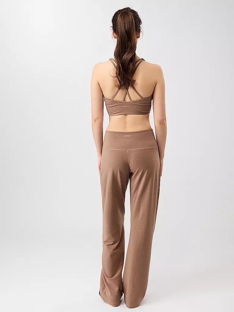 MANDALA | Pantaloni da yoga da donna a gamba larga | Marrone chiaro
