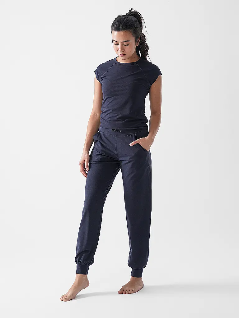 MANDALA | Yogashirt da donna slim fit | Blu scuro