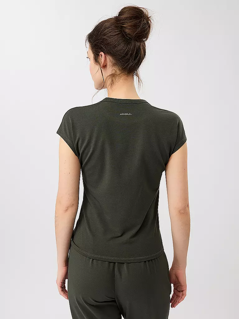 MANDALA | Yogashirt da donna slim fit | Verde scuro