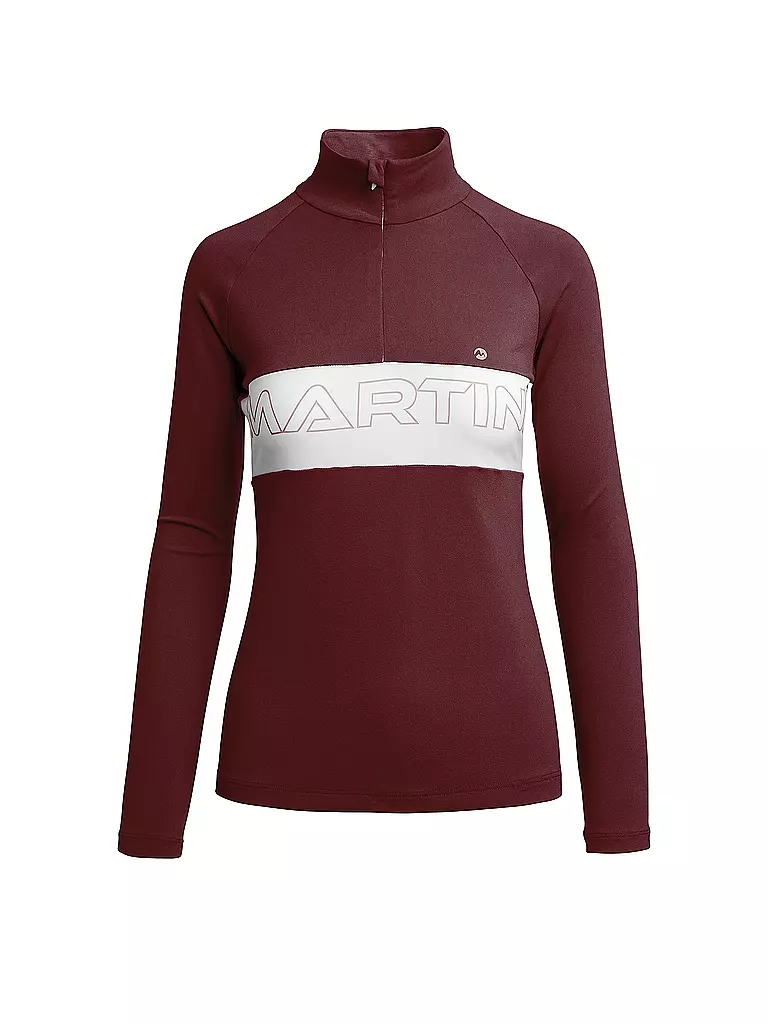MARTINI | Damen Funktions Zipshirt Pearl | Rosso scuro