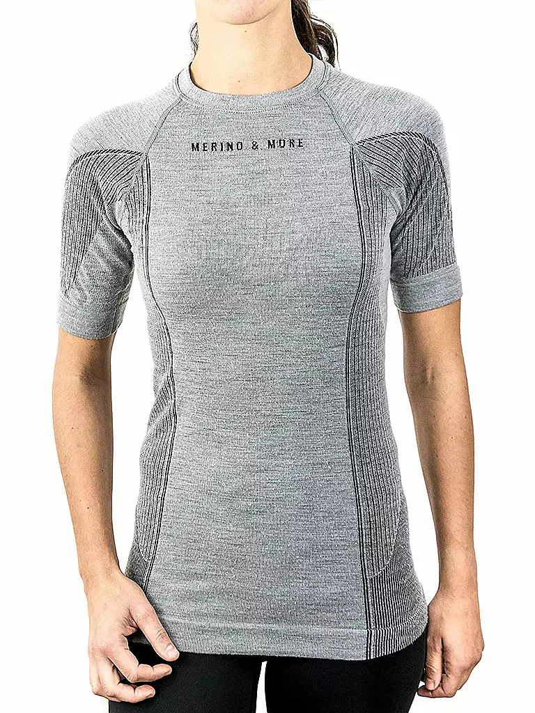 MERINO & MORE | Maglietta funzionale da donna a maniche corte | Grigio