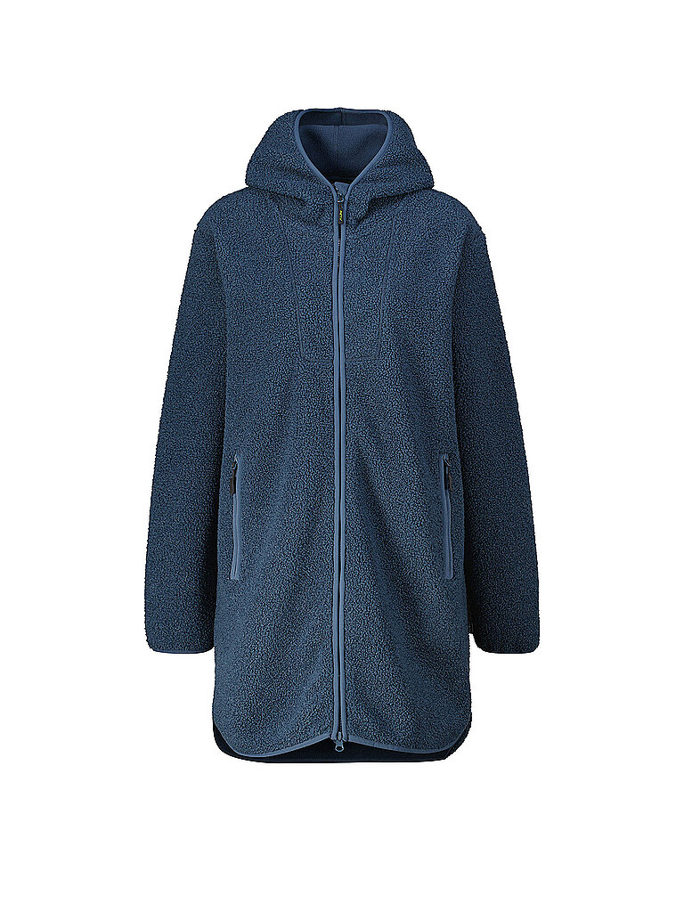 Cappotto invernale da donna Sigtuna con cappuccio in pile teddy blu XS