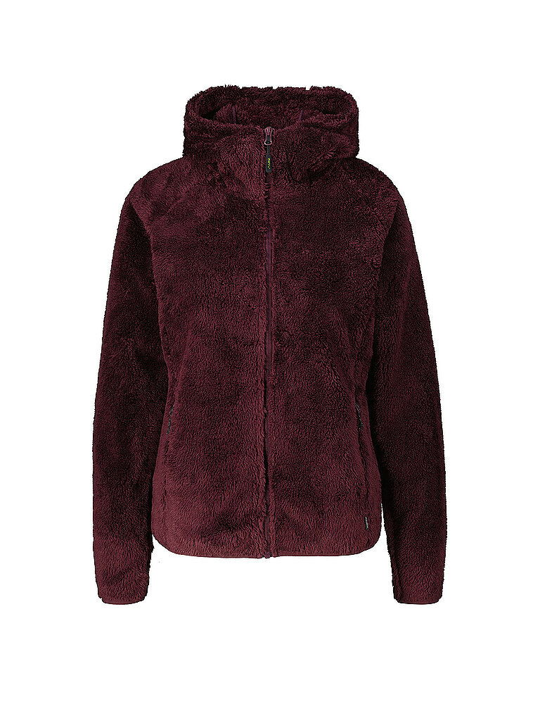 Giacca in pile da donna Roxburgh con cappuccio rosso scuro L