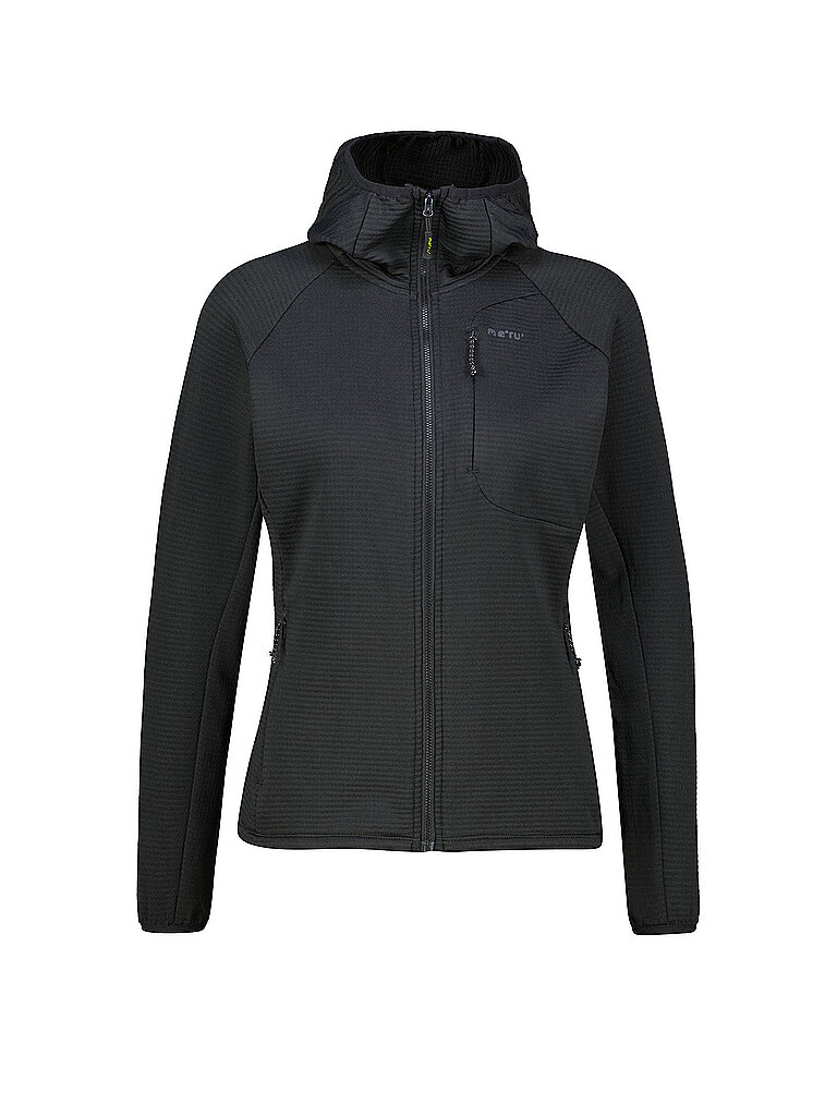 Giacca in pile da donna Kalaiya con cappuccio nero L